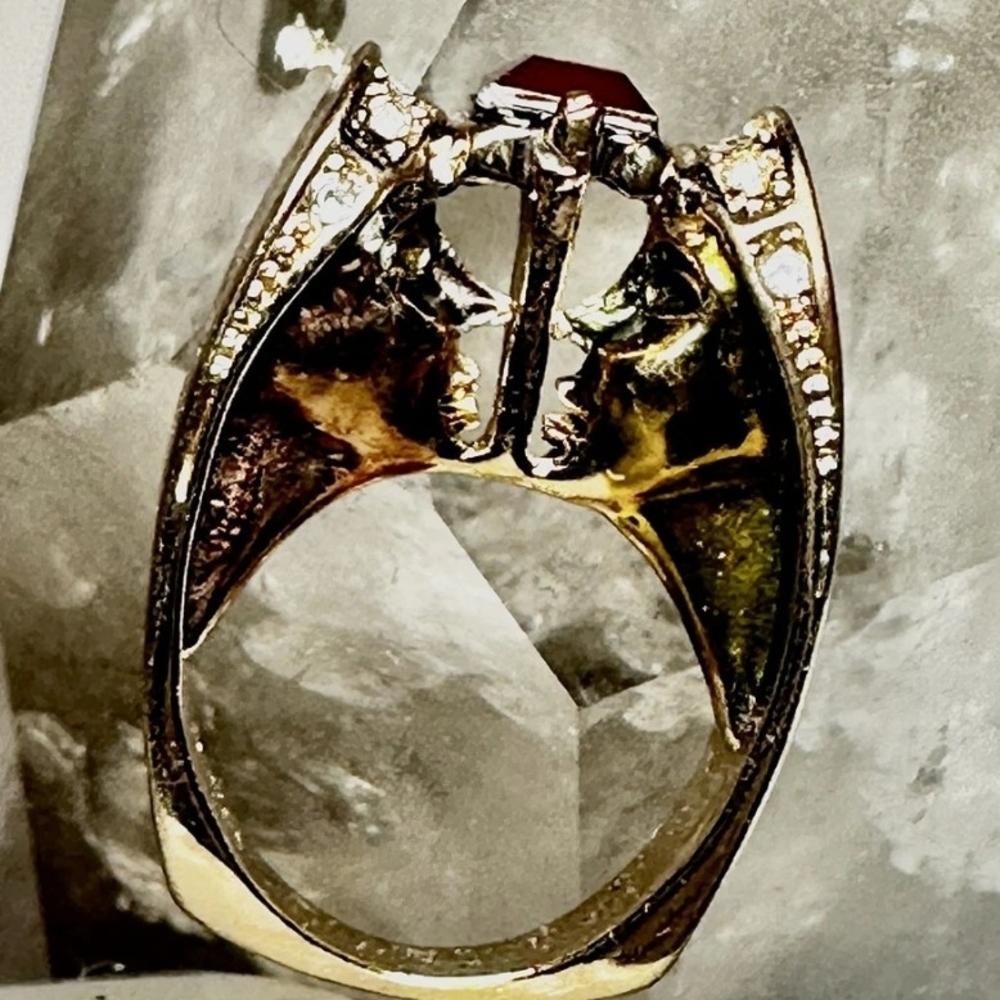 Two Faced Sterling Silver Ring - image 1